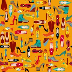 Ð¡ollection of woman shoes Seamless background pattern N2
