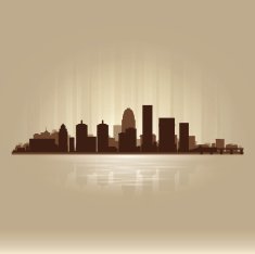 Louisville Kentucky brown skyline city silhouette