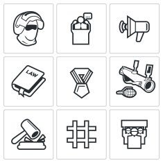 Armed revolution icons Vector Illustration
