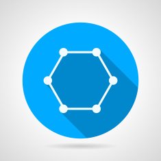 Cyclic molecule flat vector icon N2