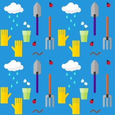 brightly seamless pattern background flat style on theme of gardening
