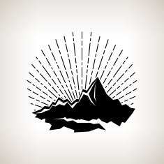 Silhouette sunburst and the mountains N3