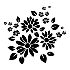 Black silhouette of flowers Vector illustration N8