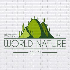 ecology hill colored logo or template on a white wall