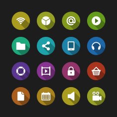 Web site vector icons set shadow effect N32