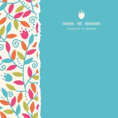 Colorful Branches Square Torn Frame Seamless Pattern Background