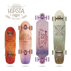 Trendy print on a longboard N4