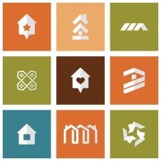 Houses icons set Real estate N4