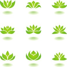 Green lotus icons