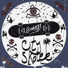 Vintage Label skateboard style N2