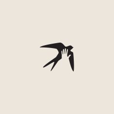 Swallow bird abstract vector logo design template N16