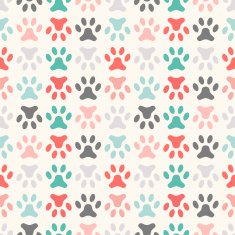 Animal seamless vector pattern of paw footprint Endless texture N3