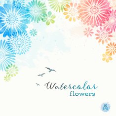 Colorful Watercolor Flowers
