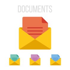 Vector envelope and document icons N2