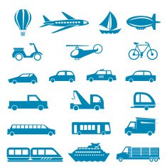 Simple Silhouette Modes Of Transportation Icon Set N6