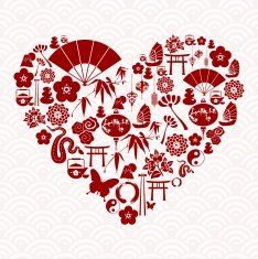 Chinese icon set heart