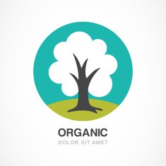 Vector logo design template Green circle tree illustration N2