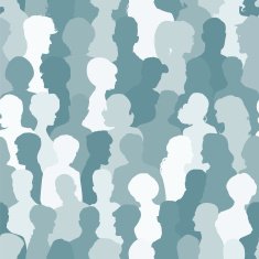 Seamless pattern of people silhouettes N10