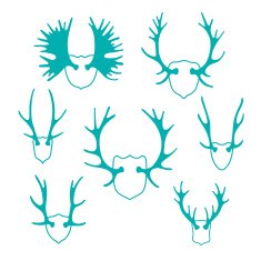 Set horns silhouettes for design N3