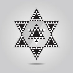Abstract geometrical triangle tile hexagram icon N2