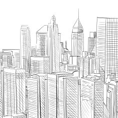 Office building hand drawn vector illustration N8