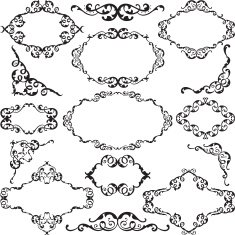 Victorian swirl ornate set N2