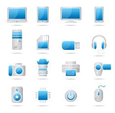 Electronics and Hardware - blue-gray icons