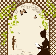 Girl under the romantic arbor N2