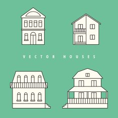 Houses set Isolated elements for design