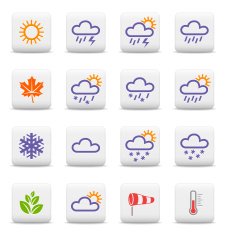 Weather and seasons icon set