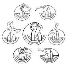 Vector Set of Black Isolated Contour Silhouettes