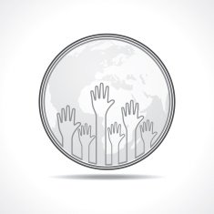 Hand background with earth stock vector N2