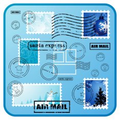 Christmas Stamp Collection Blue