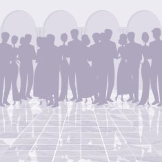 Silhouettes on a Dance Floor