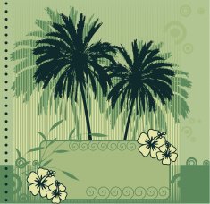 Retro tropical banner