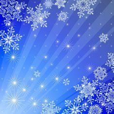 snowflakes rays of light & blue background