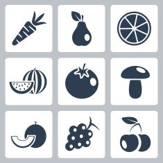Vector health food icons set