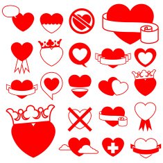 Heart icon collection - design elements vector N2