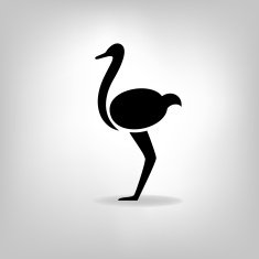 The black stylized silhouette of an ostrich N2