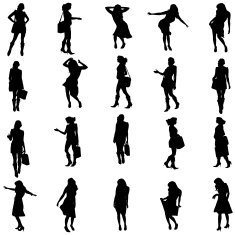 Vector silhouettes of different people N98