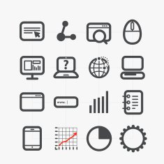 Different SEO icons set with rounded corners N2