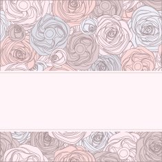 Vintage invitation card with roses Vector illustration N2