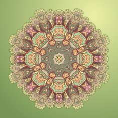 background with lace circle hand drawn ornament N12