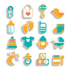 Set of baby icons isolated on a background N2