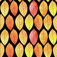 seamless vector pattern with leaves in watercolor N6