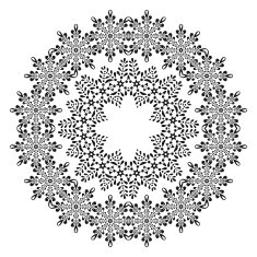 Pattern of snowflakes contours N9