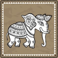Ethnic elephant Indian style N6