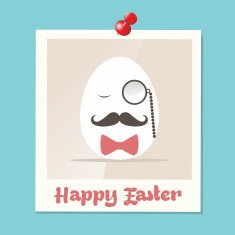 Hipster Easter greeting card instant photo