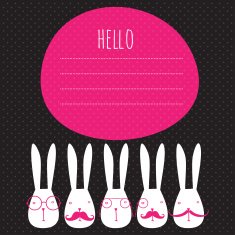 greeting card with rabbits