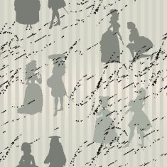 Retro pattern with couples